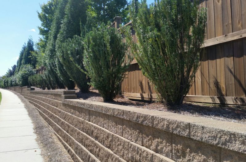 Block Retaining Wall Installation in Rockwall, TX